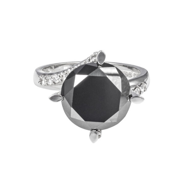 White Gold 18kt Ring with Black and White Diamonds - Michalis Diamond ...