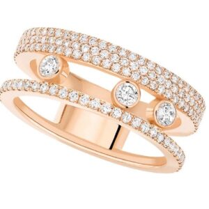 Messika Pink Gold Ring with Diamonds Move Romane Pavee