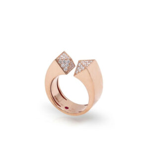 Roberto Coin Sauvage Prive Rose Gold Ring with Diamonds