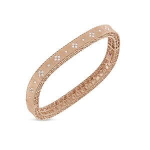 Roberto Coin Princess Rose Gold Bangle with Diamonds