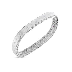 Roberto Coin Princess White Gold Bangle with Diamonds
