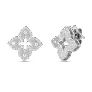 Roberto Coin Venetian Princess White Gold Earrings with Diamonds