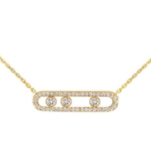 Messika Yellow Gold Move Pavé Necklace with Diamond