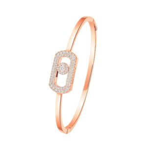 Messika Rose Gold Diamond Bracelet So Move Pave Rush